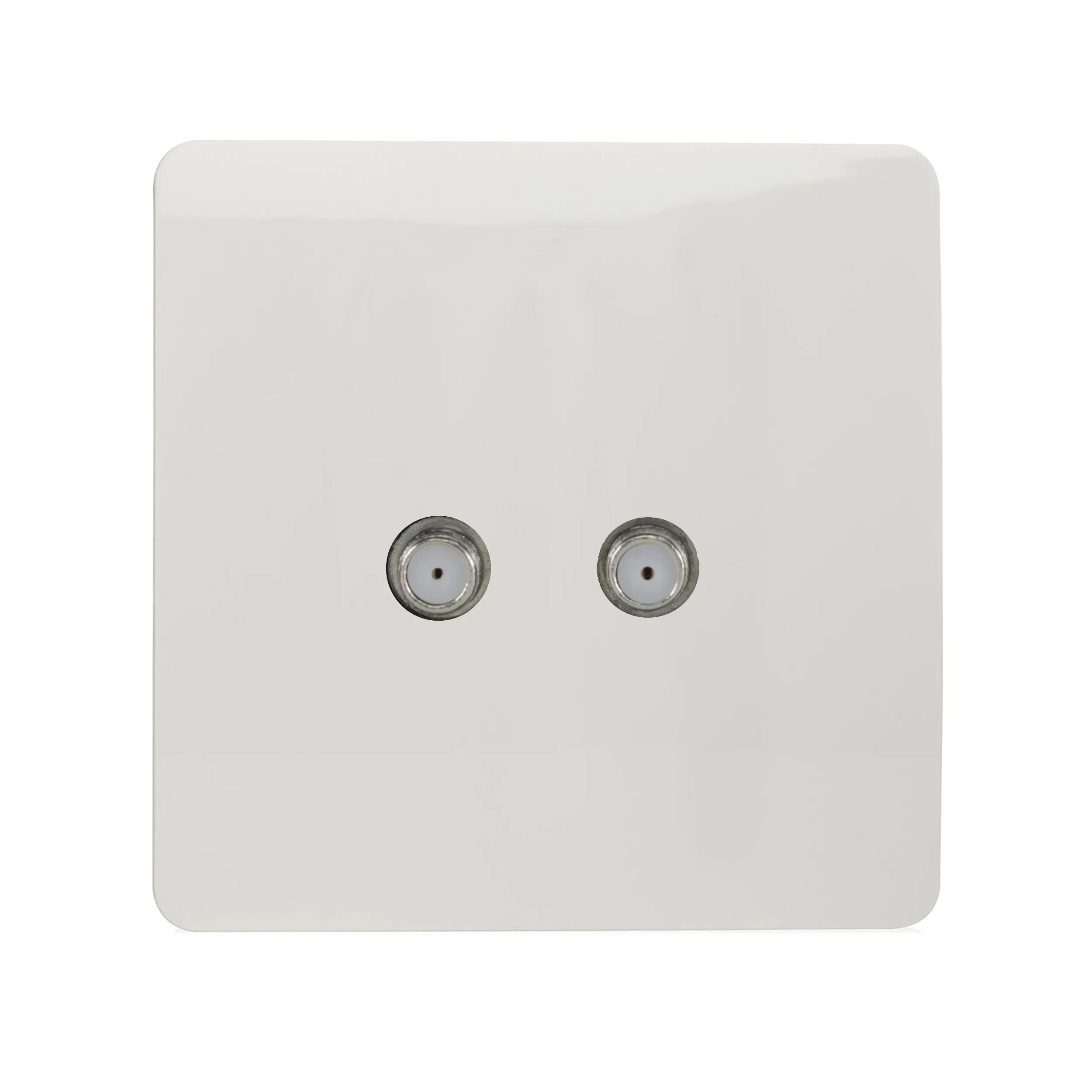 2 Gang F-Type Satellite Televison Socket Ice White